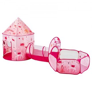 Tienda de Juego 3 en 1 para Niños con Túnel para Niñas, Príncipes, Niños, Bebés y Niños Pequeños, Casa de Juego Plegable para Interior/Exterior con Bolsa de Transporte y Correas de Sujeción como R...