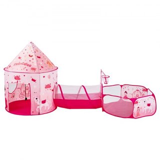 Tienda de Juego 3 en 1 para Niños con Túnel para Niñas, Príncipes, Niños, Bebés y Niños Pequeños, Casa de Juego Plegable para Interior/Exterior con Bolsa de Transporte y Correas de Sujeción como R...
