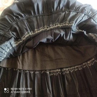 Falda midi Flamenco negra y plata