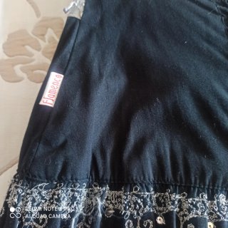 Falda midi Flamenco negra y plata