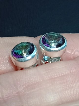 Pendientes Plata Ley topacio místico