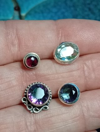 Pendientes Plata Ley topacio místico