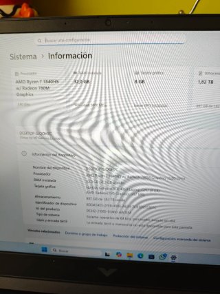 Portátil HP Victus  Ryzen 7 7840HS RTX4060 32GB