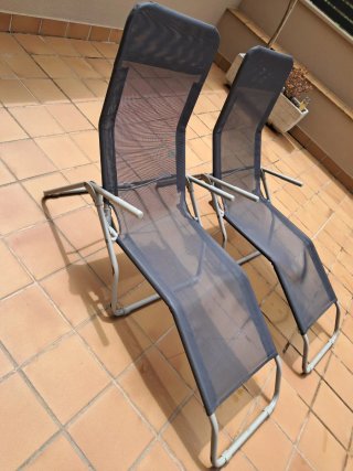 2 Lettini Pieghevoli da Giardino/Terrazza