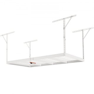 Estante de Almacenamiento para Garaje en Altura, Estantes de Almacenamiento en el Techo de Garaje de 48x96 pulgadas, Estantes de Acero Laminado en Frío Ajustables y de Alta Resistencia para Almace...