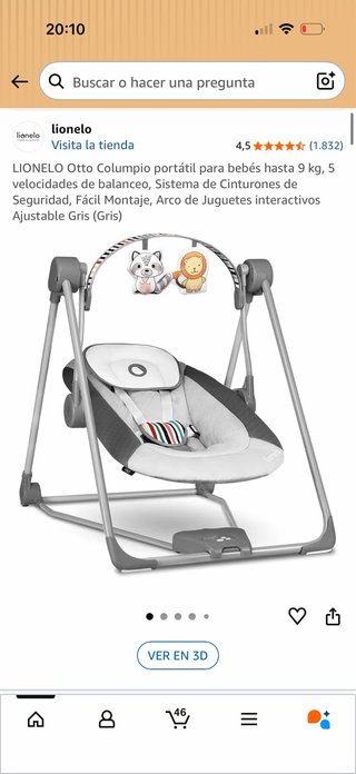 Hamaca de bebé LIONELO Otto Gris