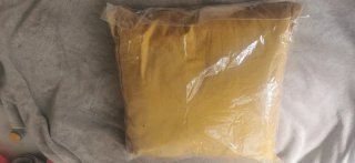Cojín Mostaza con Piel