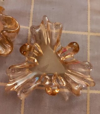 Pareja Murano Vintage Diseño Orgánico Ámbar Nuevos