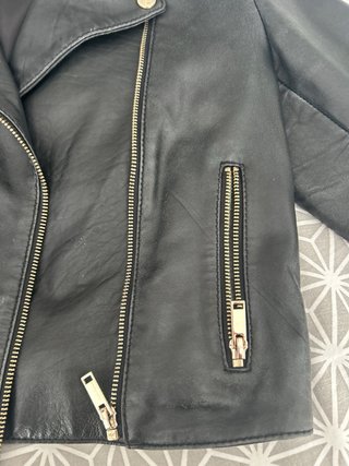 Chaqueta Biker Cuero Negra Torera