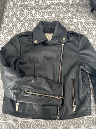 Chaqueta Biker Cuero Negra Torera