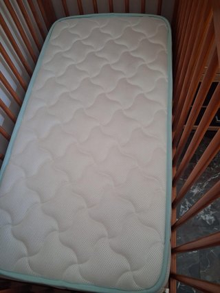 Cuna madera 60x120 con barrera móvil
