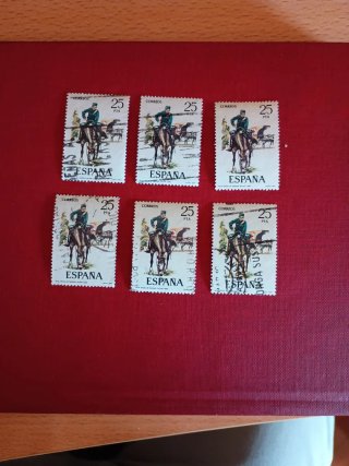 Lote 6 sellos España 25 PTA