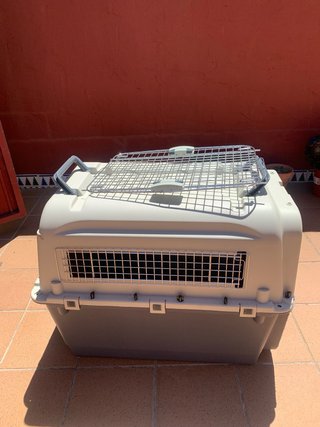 Transportín perro grande beige/gris