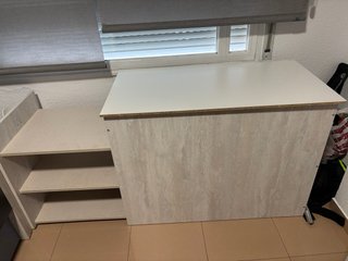 Mueble combinado zapatero y estanterías