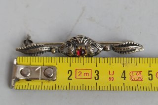 Broche Mid-Century Neo-Victoriano en Plata Italia