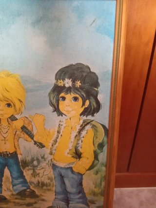 Cuadro Vintage Niños Hippies Años 70