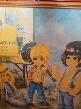 Cuadro Vintage Niños Hippies Años 70