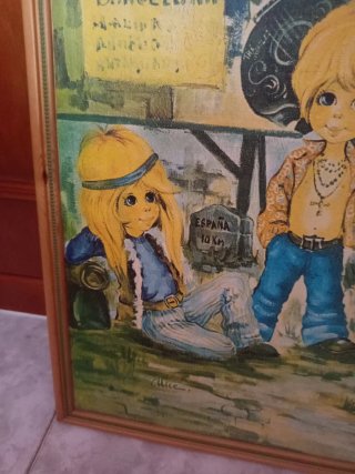 Cuadro Vintage Niños Hippies Años 70