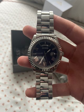 Reloj Guess Día/Fecha Azul y Plateado
