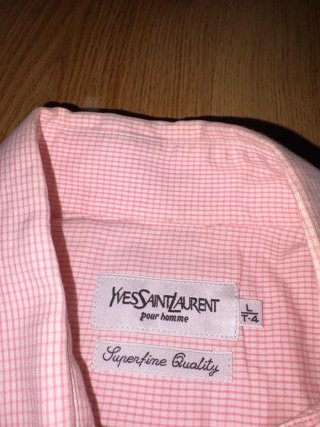 Camisa Yves Saint Laurent rosa cuadros