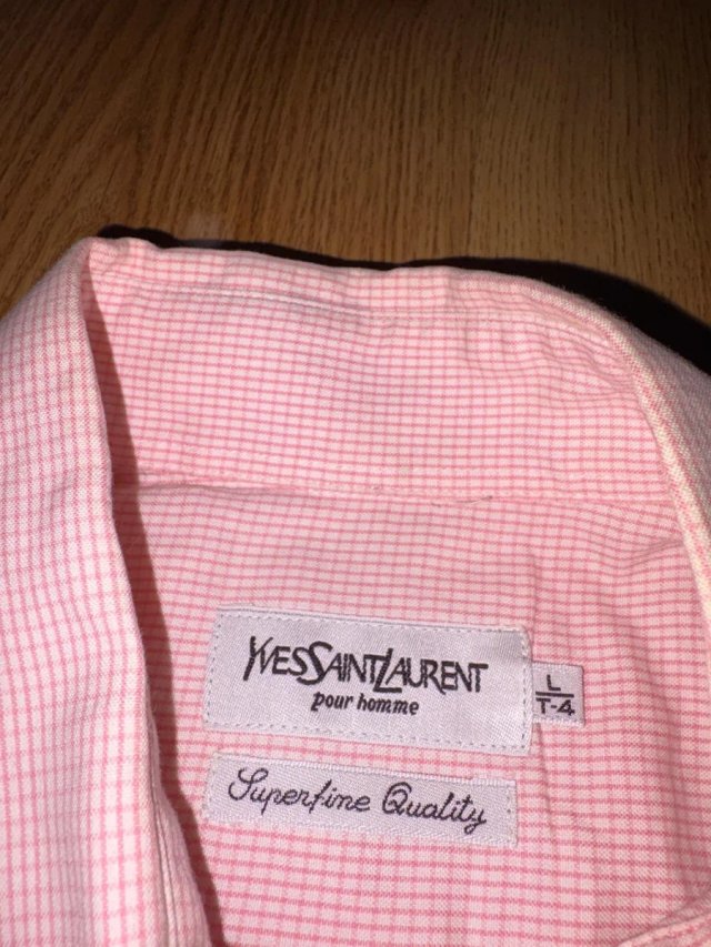 Camisa Yves Saint Laurent rosa cuadros