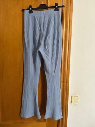Pantalones campana algodón azul