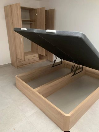 Canapé abatible madera y tela