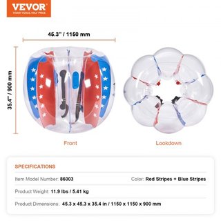 Bolas Inflables de Choque 2-Pack, Bolas Zorb de Cuerpo de 4FT/1.2M para Niños y Adolescentes, Bolas de Burbuja Humana de PVC Duradero para Juegos de Equipo al Aire Libre, Juguetes de Choque para P...