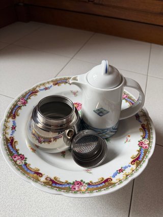 Caffettiera Vintage Guido Bregna Porcellana Metall