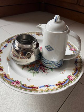 Caffettiera Vintage Guido Bregna Porcellana Metall