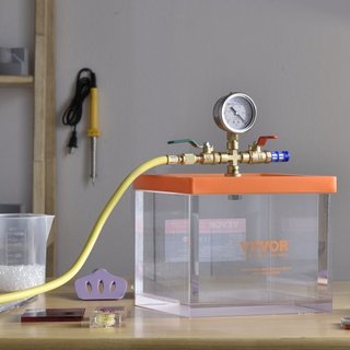 Cámara de Vacío de 7.6L, Cámara de Degasificación de Acrílico Multipropósito Mejorada, Cámara de Vacío Transparente, para Degasificación de Resina, Degasificación de Gel de Sílice, Degasificación ...