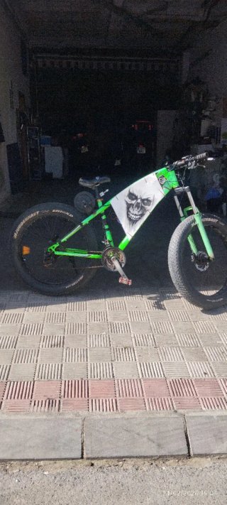 Bicicleta Fat Bike Eléctrica Verde
