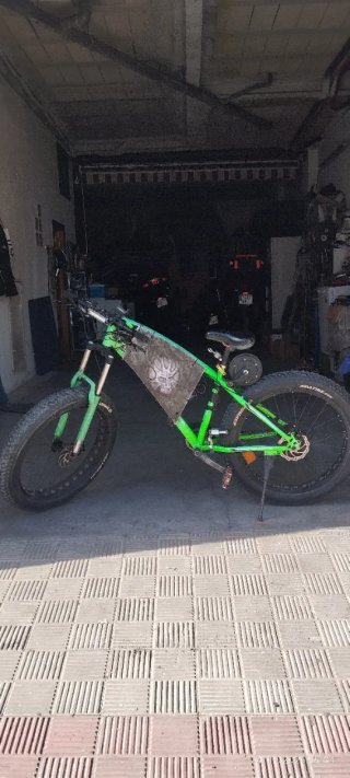 Bicicleta Fat Bike Eléctrica Verde
