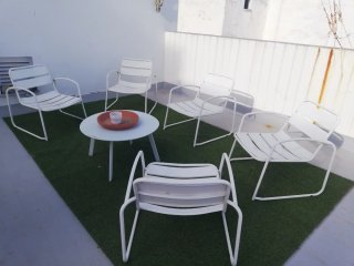 Conjunto de terraza blanco