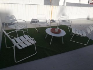 Conjunto de terraza blanco