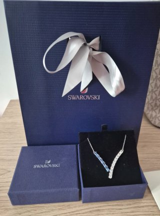 Collar Swarovski Azul y Plateado Matrix