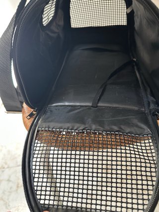 Transportín gato/perro pequeño gris y negro