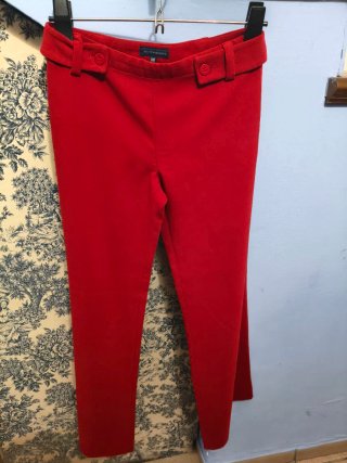 Pantalones elegantes rosa y rojo