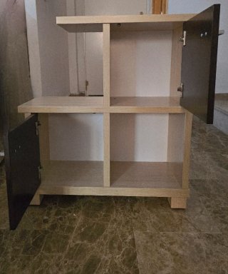 Mueble recibidor con espejo y almacenaje