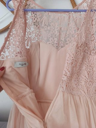 Vestido rosa tul mujer