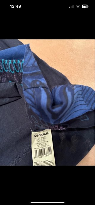 Vestido Desigual Azul Multicolor Talla M