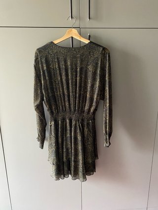 Vestido Zara Negro y Dorado Talla S