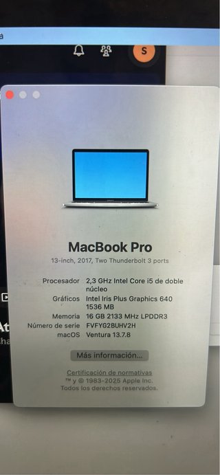 MacBook Pro 13 2017 Plata