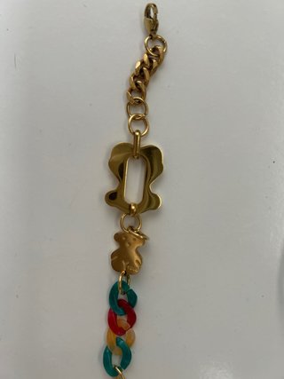 Pulsera dorada con ositos y eslabones