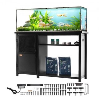 Soporte para Acuario, Soporte para Pecera de 75 Galones, 52 x 19.7 x 32.3 en Acero y MDF, Soporte para Tanque de Tortugas, Capacidad de Carga de 626 lbs, Soporte para Tanque de Reptiles con Armari...