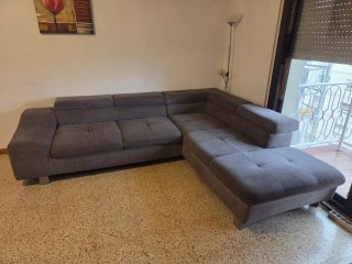 Urgente: vendemos sofá rinconera gris tela