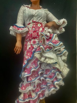 Traje Flamenca Falda y Blusa Flores