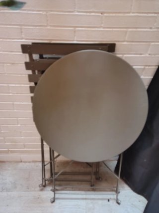 Mesa y 2 Sillas Terraza Metal Plegables
