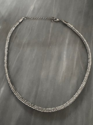 Collana filo strass argento fatto a mano