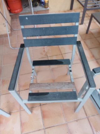 4 Sillas de Jardín Metal/Madera